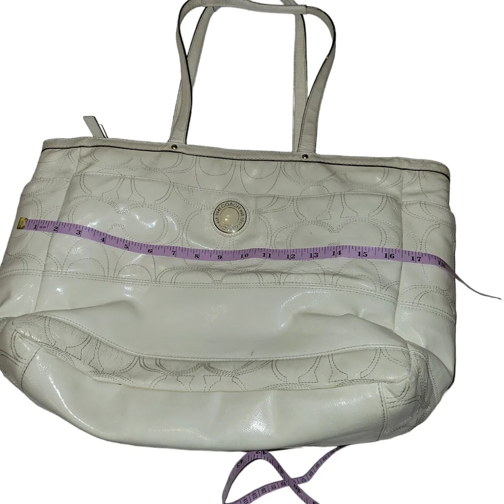 Coach Cream leather diaper bag